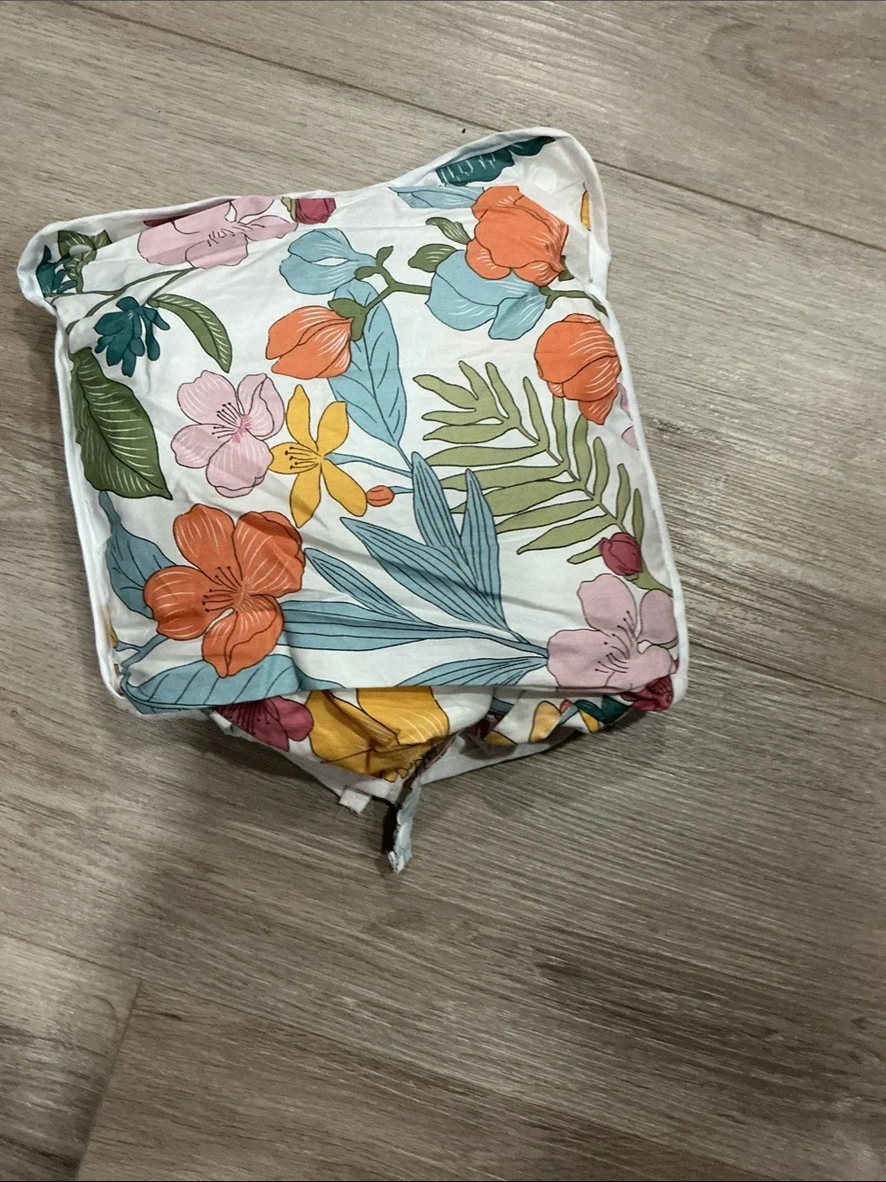 Floral Baby Car Seat Cover - White & Multicolor